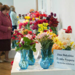 Jāņa Dukaļska un Ēvalda Paupera tulpju stends izstādē.